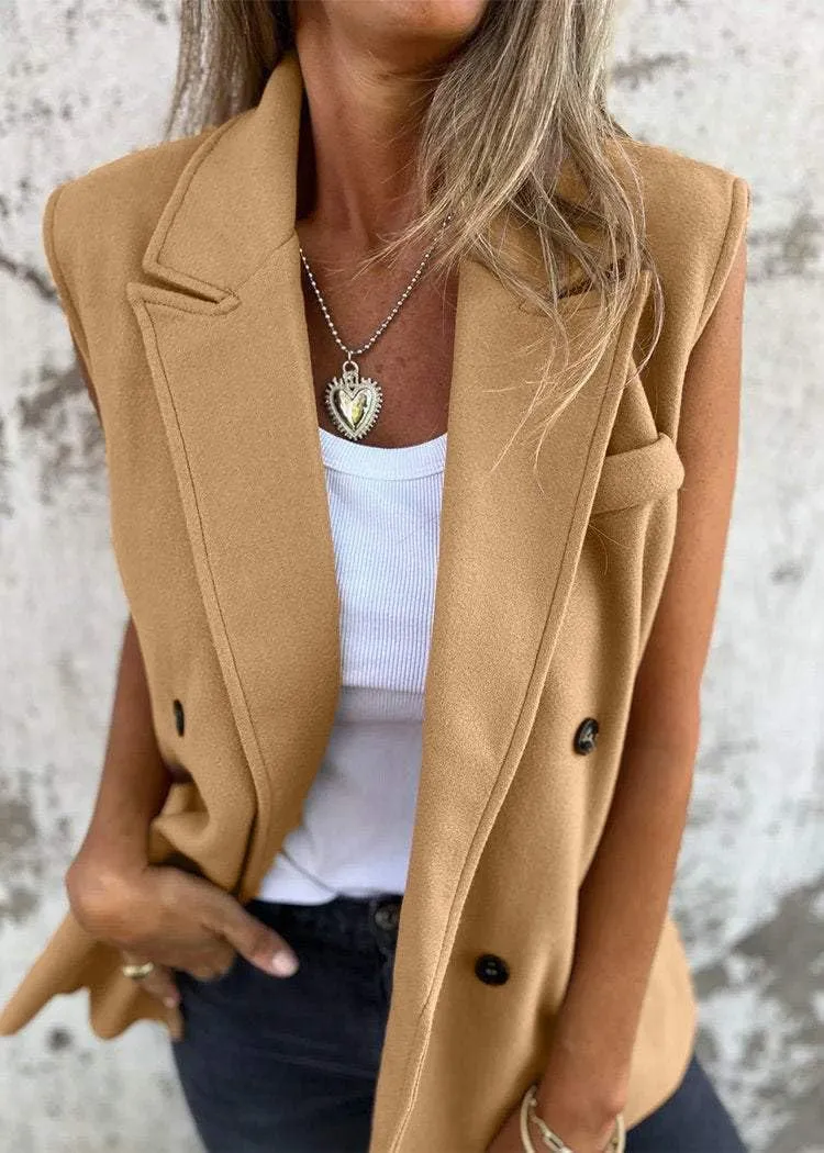 IDEALSANXUN Womens Long Vest Spring Fall Sleeveless Blazer Suit Jackets Trench Coat Tops