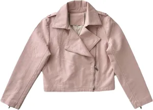 JEKE-DG Women's Wing Collar Solid Moto Biker Coat Faux PU Slim Fit Comfort Coat Jacket Asymmetrical Zip Casual Coats