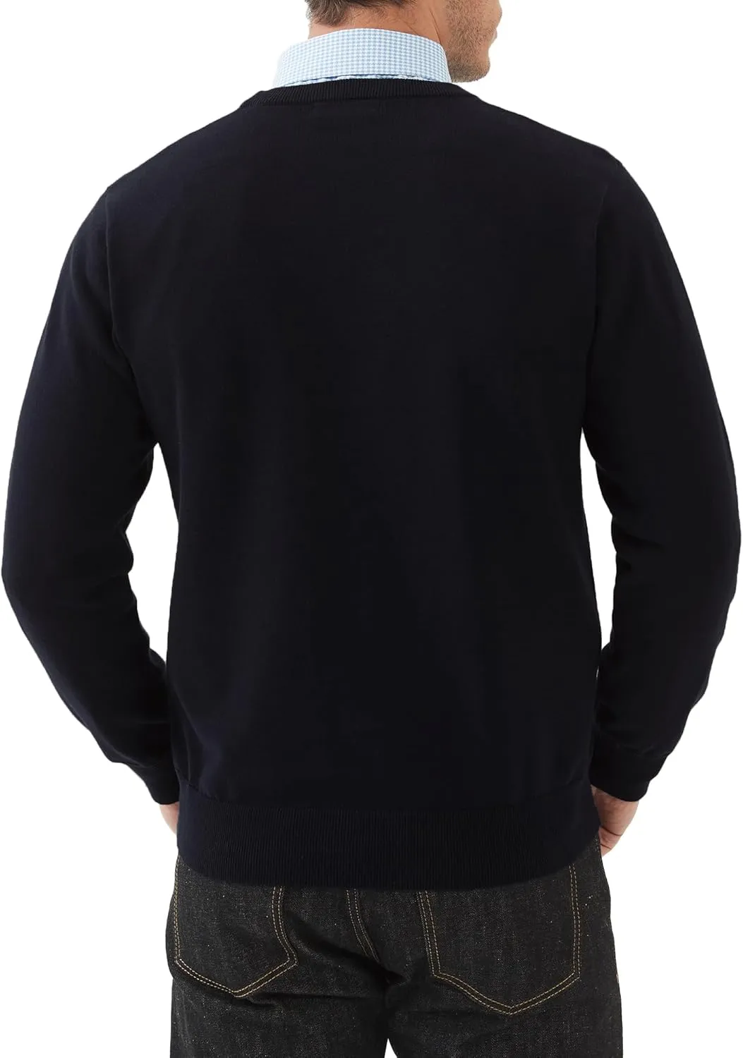 Kallspin Men's Crew Neck Sweater Regular Fit Long Sleeve Pure Cotton Casual Knit Pullover Sweater
