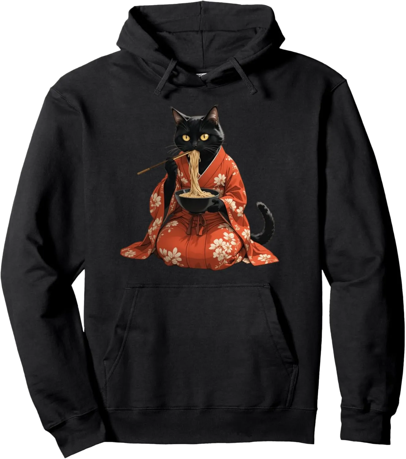 Kawaii Cat Anime Graphic Tees Cat Ramen Japanese Boys Girls Pullover Hoodie