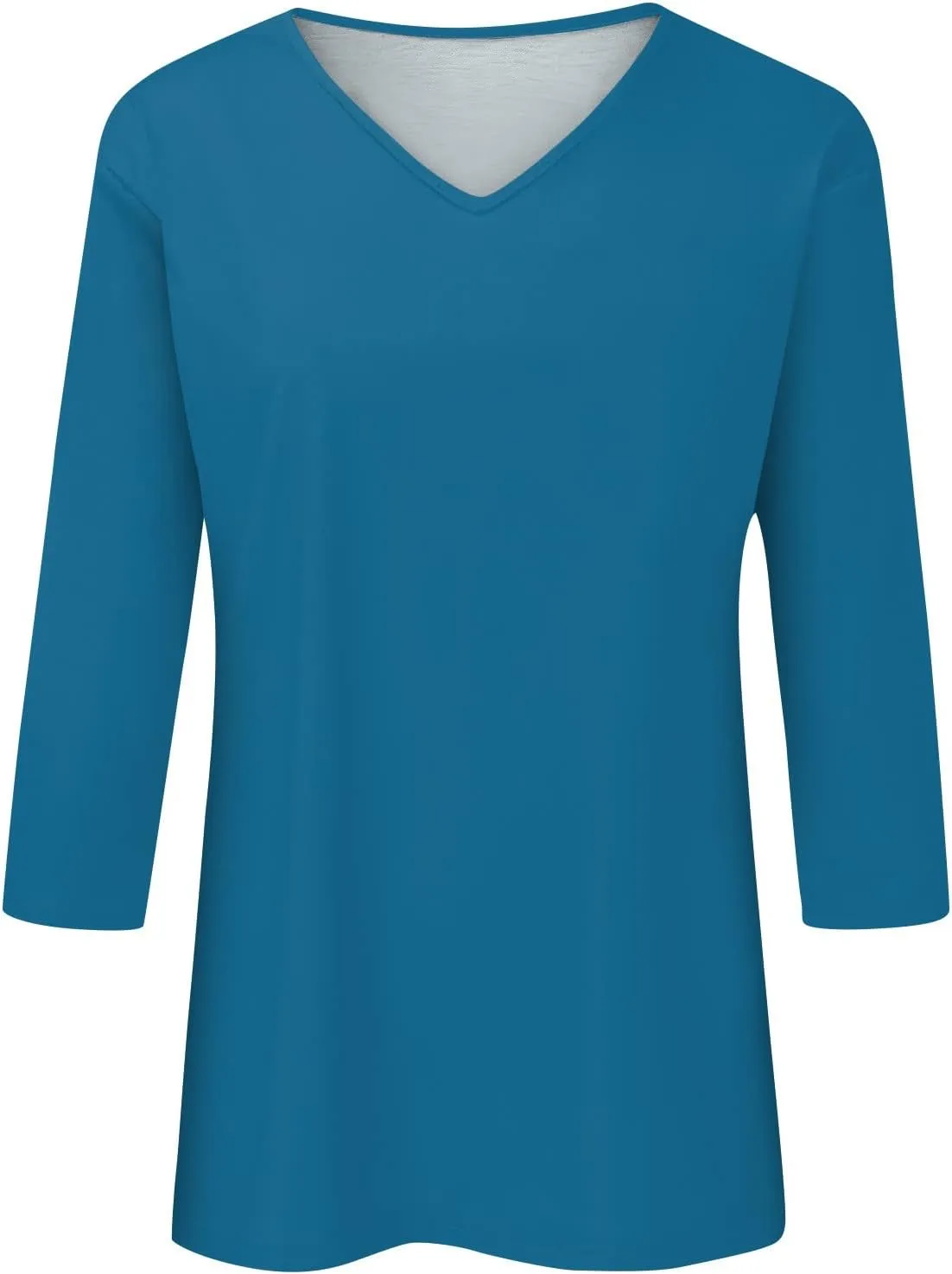 Ladies Tops and Blouses 3/4 Sleeve Basic Plain Tees for Women Wmens Casual Tops White Blouse Women's T-Shirts S-2XL