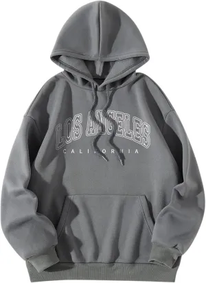 Ladies Women's Letter Graphic Hooded Print Round Neck Long Sleeve Sweatshirt Tops Sweater with Back Zipper