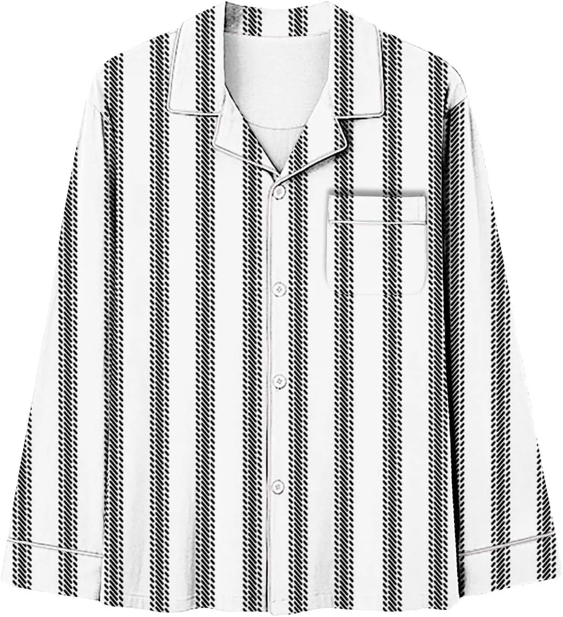 Lastesso Womens Pajama Sets Fashion Vertical Stripe Pajamas V Neck Button Shirts Wear and Soft Pants Casual 2 Piece Outfits
