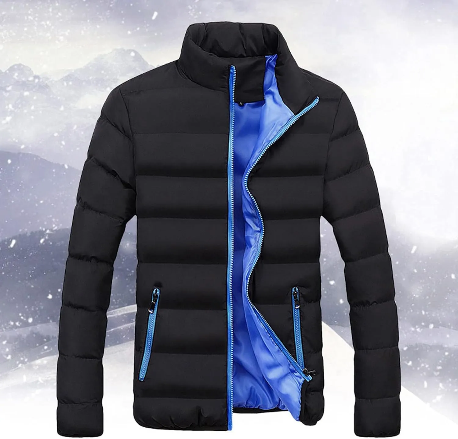 LCMTWX Men's Thicken Warm Winter Coat Coats Leisure Plus Size Hat Zip Pocket Cotton-Padded Warm Soft Winter Jackets for