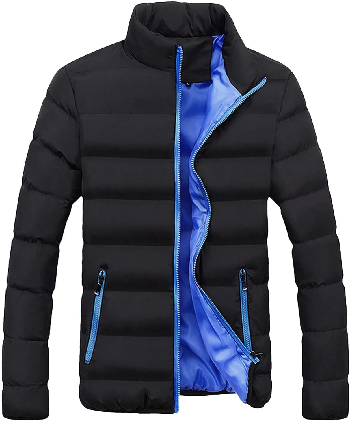 LCMTWX Men's Thicken Warm Winter Coat Coats Leisure Plus Size Hat Zip Pocket Cotton-Padded Warm Soft Winter Jackets for
