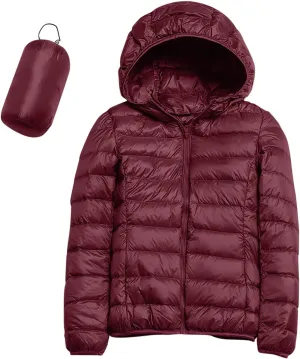 Lightweight Packable Down for Women Jacket Lightweight Puffer Coat with Hood Winter Warm Puffer Jackets for Women