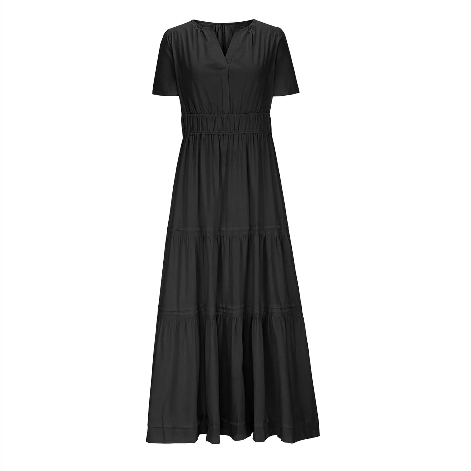 Linen Dresses for Women 2025,Flowy Pleated T Shirt Modest Maxi Dresses Trendy Cute Beach Vacation A Line Sundresses