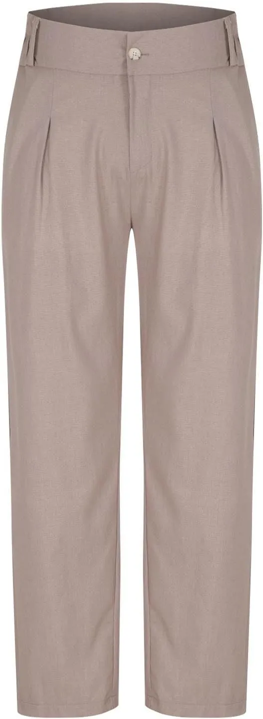 Linen Pants for Men Pleated Front Trouser Straight Leg Suit Trousers Solid Color Office Trouser Lightweight Pant
