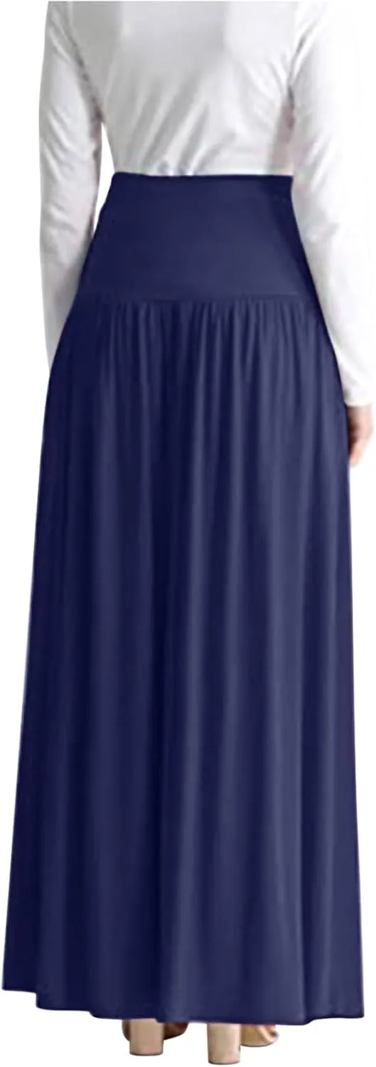 Long Skirt for Women Casual Maxi Skirt Plus Size Midi Skirt Flowy Swing Skirts High Waisted Lounge Skirt Ankle Length