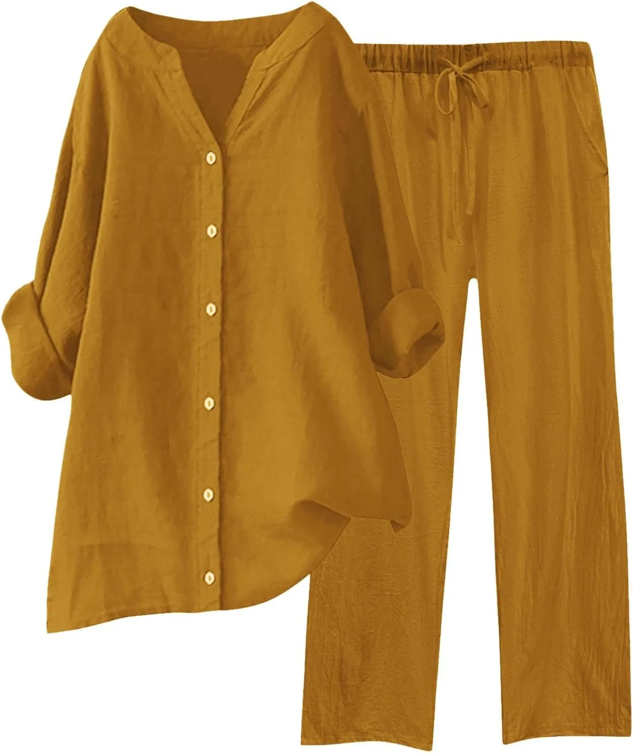 Lounge Sets for Women 2 Piece Postpartum Lounge Matching Sets 3/4 Batwing Sleeve Henry Neck Comfy Cozy Two Piece Set