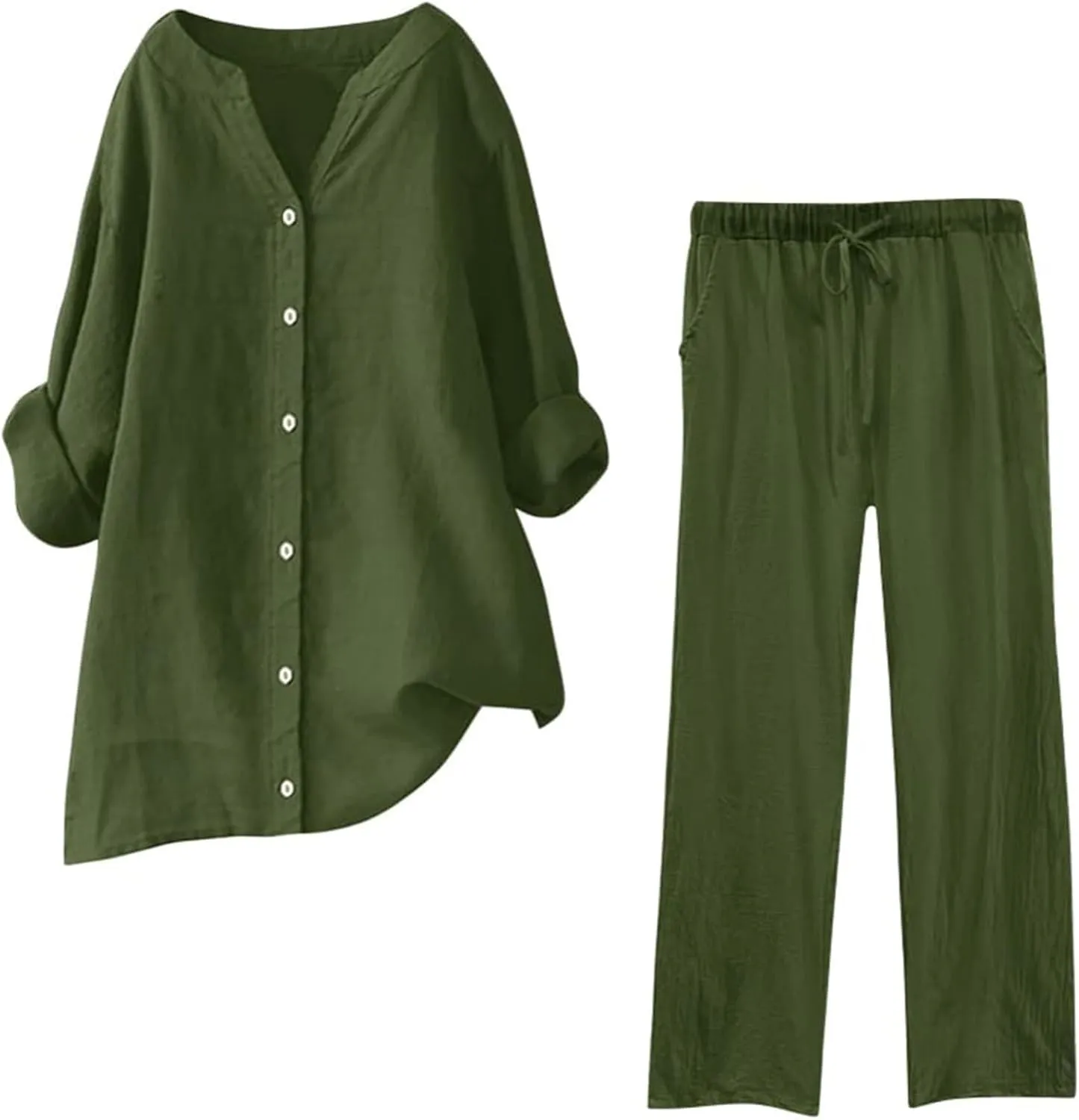 Lounge Sets for Women 2 Piece Postpartum Lounge Matching Sets 3/4 Batwing Sleeve Henry Neck Comfy Cozy Two Piece Set