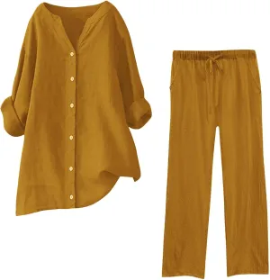 Lounge Sets for Women 2 Piece Postpartum Lounge Matching Sets 3/4 Batwing Sleeve Henry Neck Comfy Cozy Two Piece Set