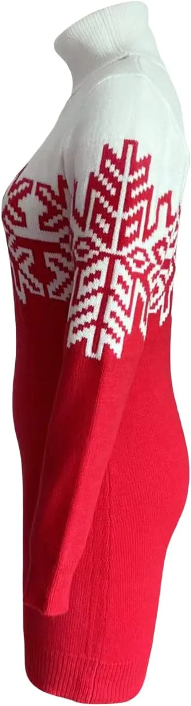 Matching Family Christmas Sweaters Turtleneck Reindeer Snowflakes Ugly Knit Sweater Pullovers for Holiday Party