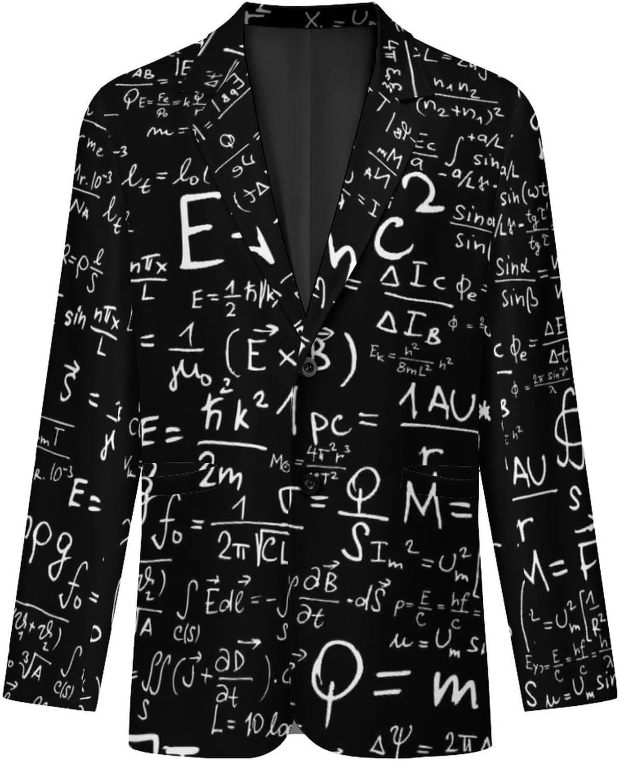 Math Formulas Science Mens Blazer Suit Jacket Lightweight Slim Fit Casual Coat