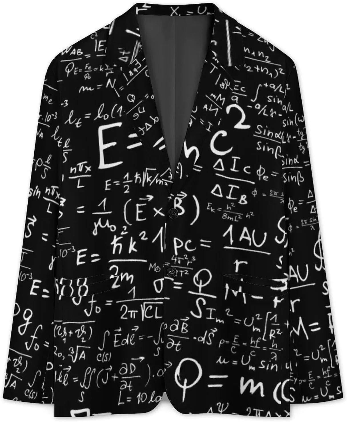 Math Formulas Science Mens Blazer Suit Jacket Lightweight Slim Fit Casual Coat