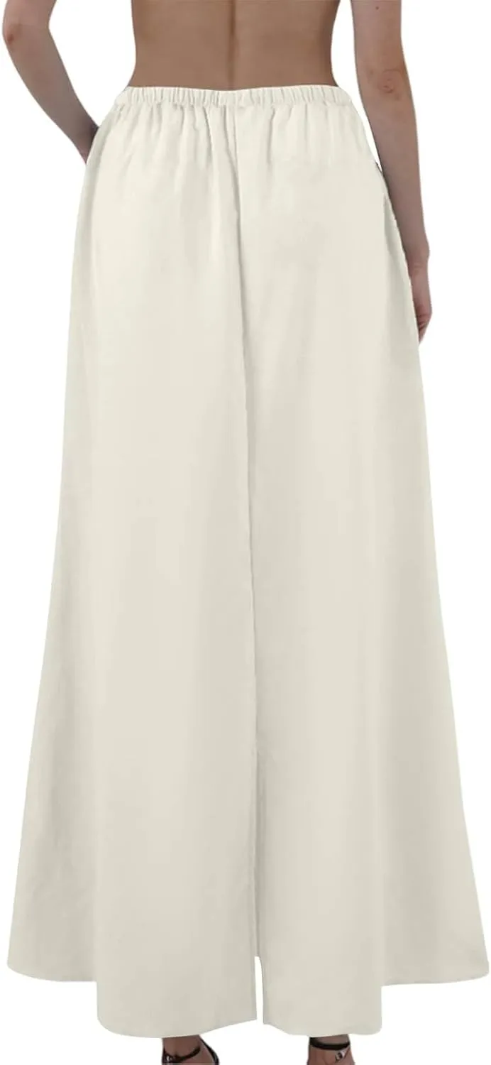 Maxi Women's Skirts, Solid Color Elegantes Summer Vacation Trendy Womens Skirts