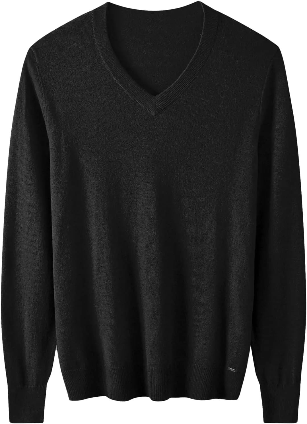 Men Casual V Neck Sweater Ribbed Knit Wool Blend Relaxed Fi Long Sleeve Pullover Top