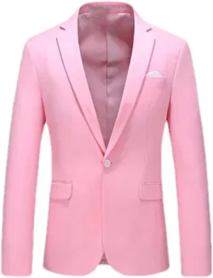 Men Spring Formal Suit Jackets Single Button Slim Fit Formal Business Casual Blazers