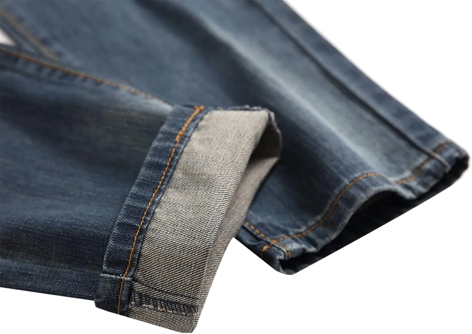 Men Vintage Distressed Straight Jeans Fashion Design Streetwear Destroyed Jeans Stretch Fit Washed Denim Jeans