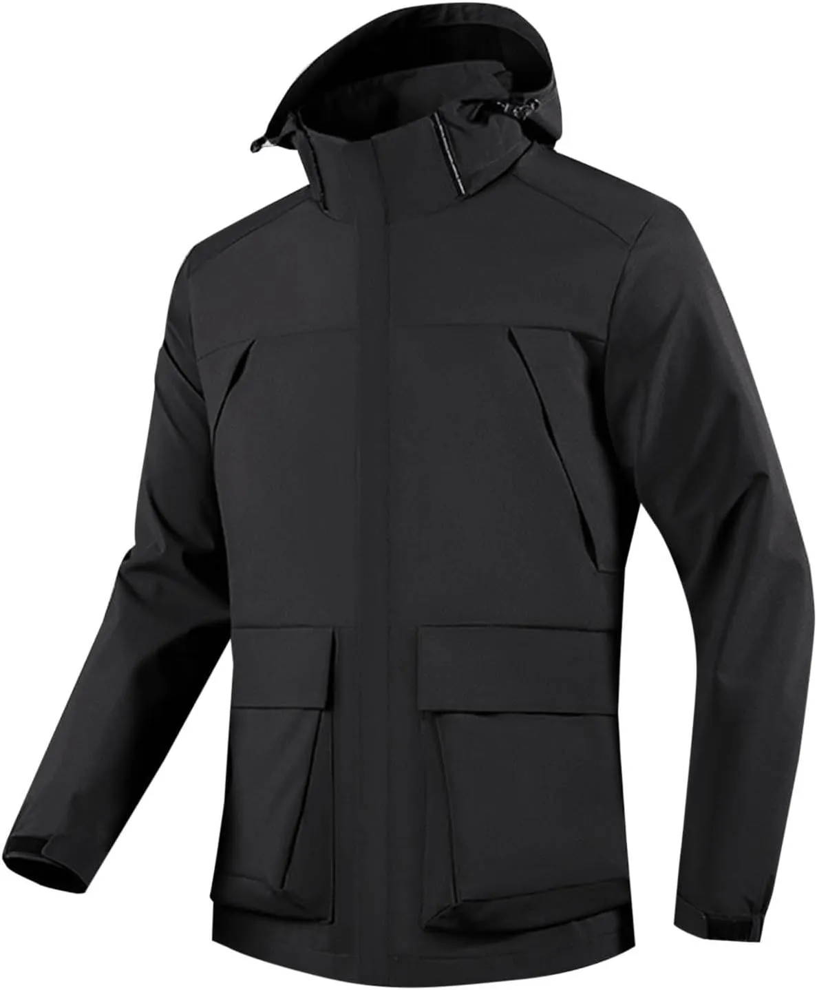 Men's Bomber Jacket Lightweight Casual Spring Fall Windbreaker Zip Up Coat with Pocket Full Zipper Hooded Jackets