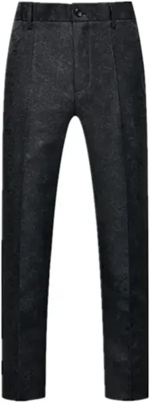 Men's Boutique Solid Color Embroidery Suit Trousers Red White EN8 Pants