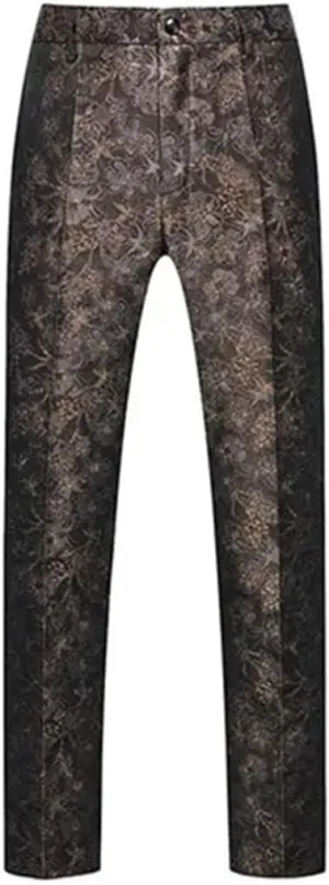 Men's Boutique Solid Color Embroidery Suit Trousers Red White EN8 Pants