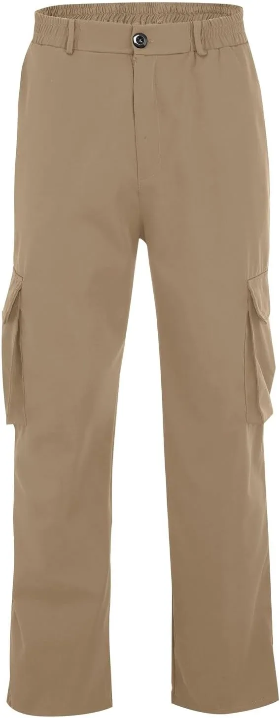 Mens Cargo Pants Khaki Cotton Pants Men Multi Pocket Cargo Pants for Men Extreme Motion Pants for Men Casual Men