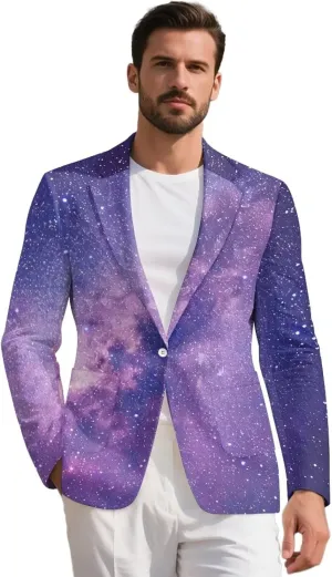 Mens Casual Blazer Sport Coat Lightweight One Button Business Suit Jackets S-5XL