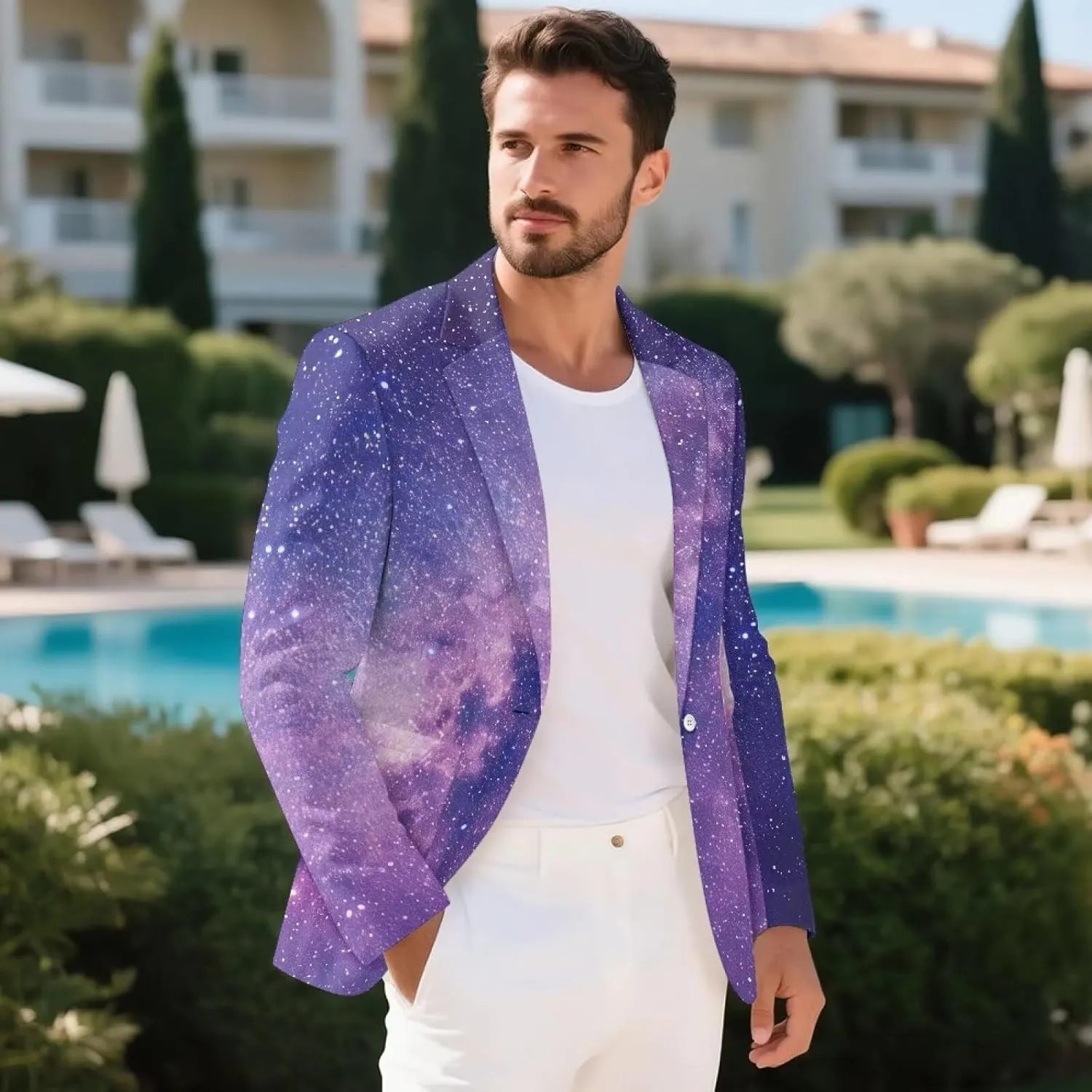 Mens Casual Blazer Sport Coat Lightweight One Button Business Suit Jackets S-5XL