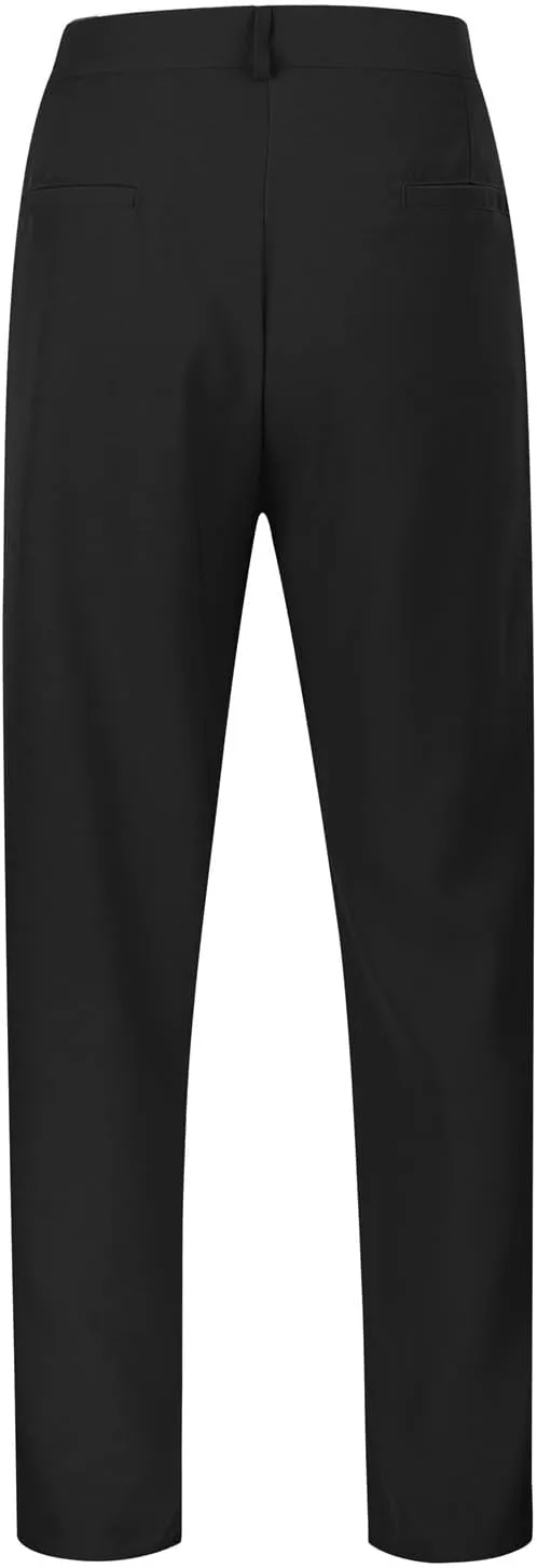 Mens Classic Dress Pant Loose Fit Straight Leg Big and Tall Casual Flat Front Pant Comfort Business Suit Trousers