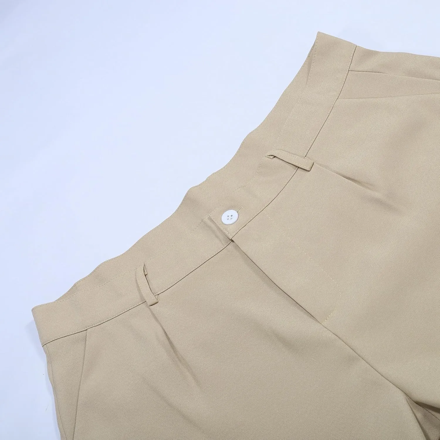 Mens Classic Dress Pant Loose Fit Straight Leg Big and Tall Casual Flat Front Pant Comfort Business Suit Trousers