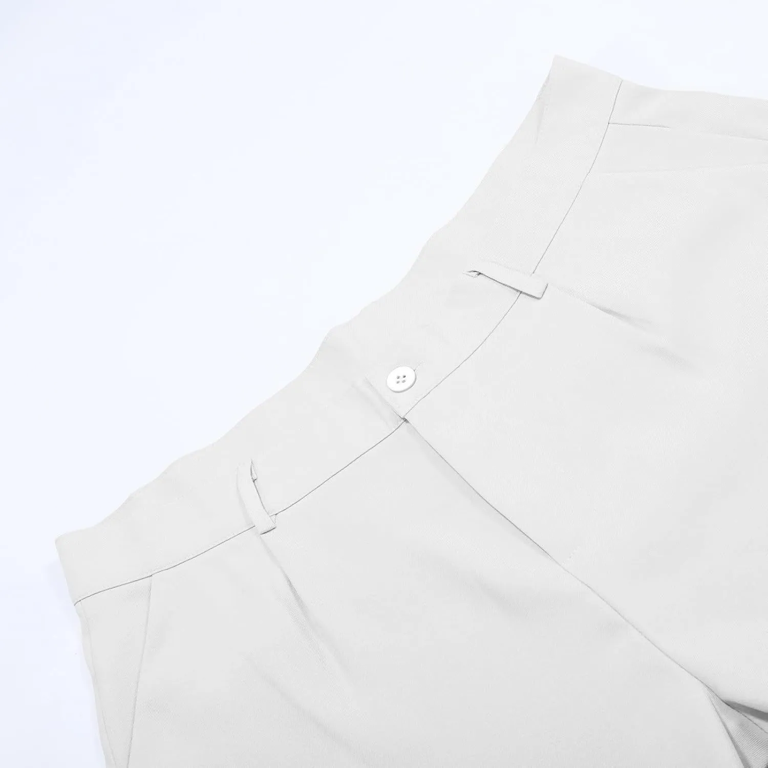 Mens Classic Dress Pant Loose Fit Straight Leg Big and Tall Casual Flat Front Pant Comfort Business Suit Trousers