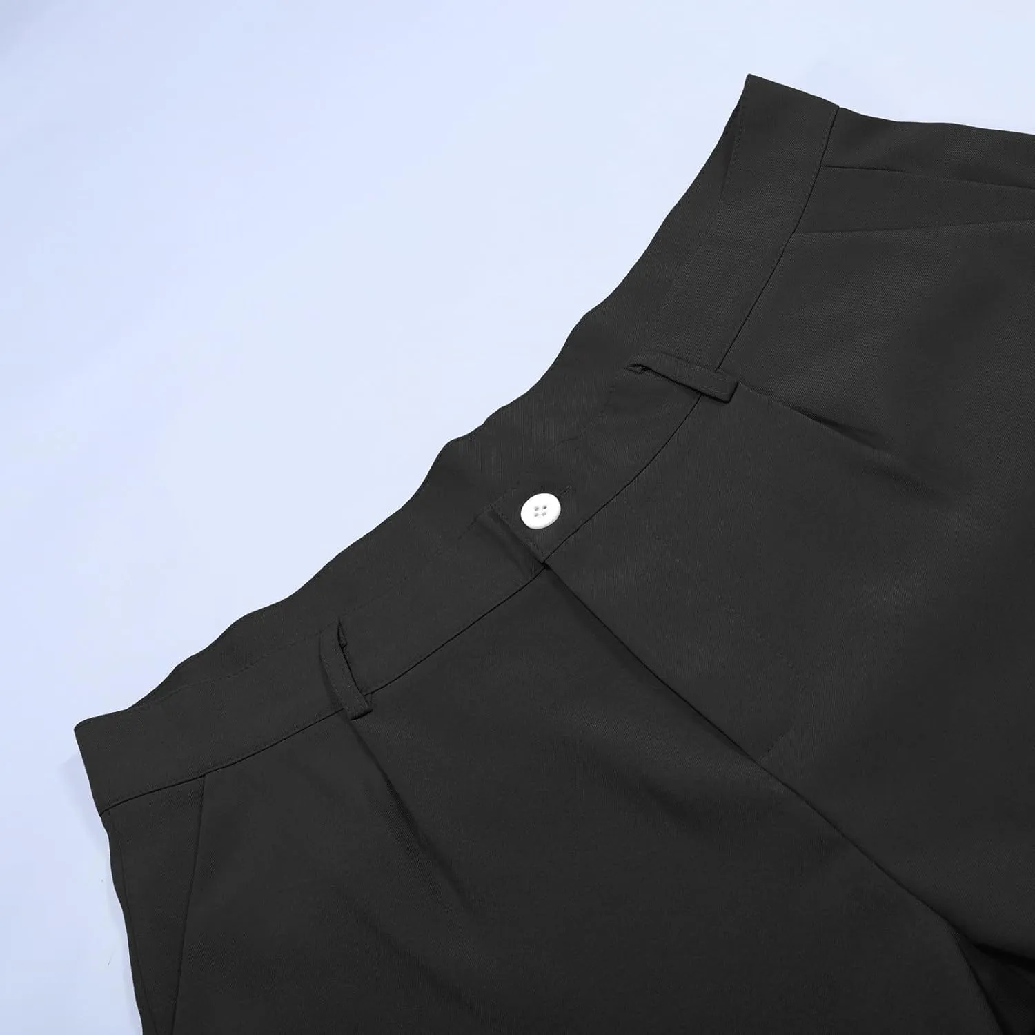 Mens Classic Dress Pant Loose Fit Straight Leg Big and Tall Casual Flat Front Pant Comfort Business Suit Trousers