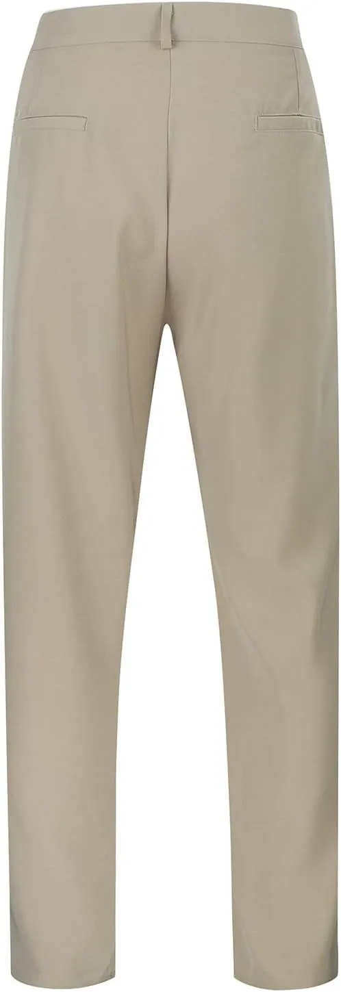 Mens Classic Dress Pant Loose Fit Straight Leg Big and Tall Casual Flat Front Pant Comfort Business Suit Trousers