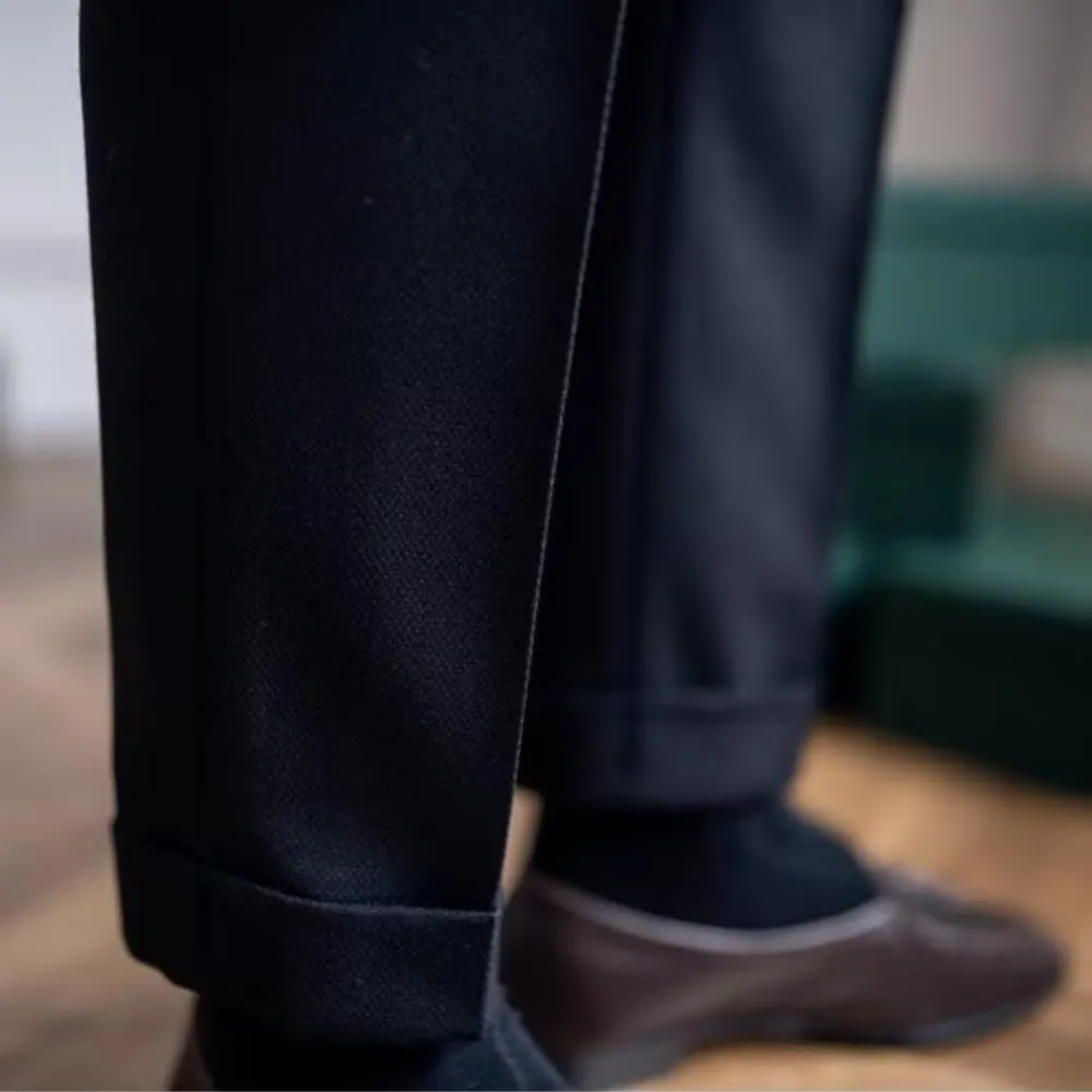 Men's Classic Gurkha Naples Italian Style Dress Pants High Waisted Pleated No Iron Suit Trousers Straight Leg Slacks