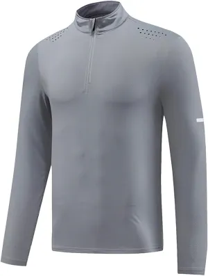 Men's Cycling Jerseys Long Sleeve Bike Biking Shirts Lightweight Zip Turtleneck Breathable Road Bicycle Clothing
