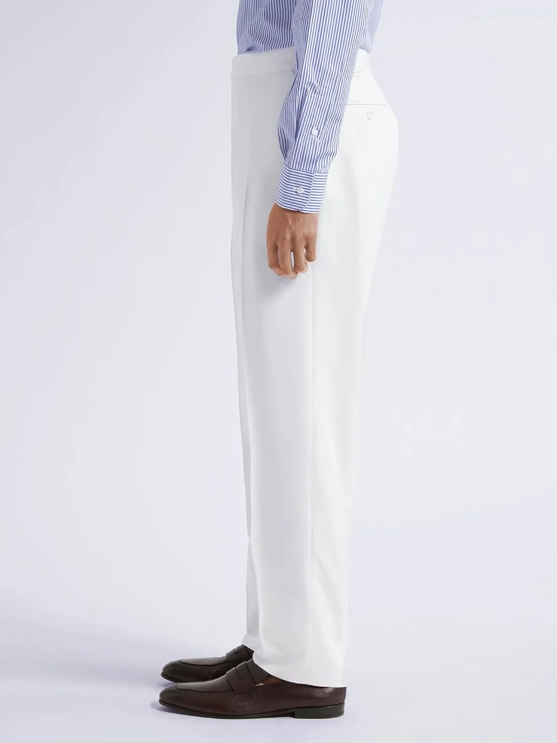 Men's Dress Pants Slim Fit Flat Front Suit Pant for Men Hidden Expandable Waist Suit Trousers Casual Suit Slacks