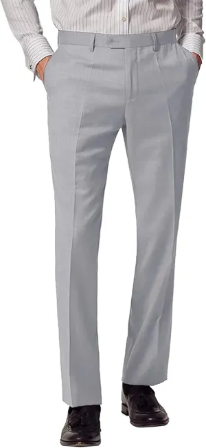 Men's Dress Pants Slim Fit Flat Front Suit Pant for Men Hidden Expandable Waist Suit Trousers Casual Suit Slacks