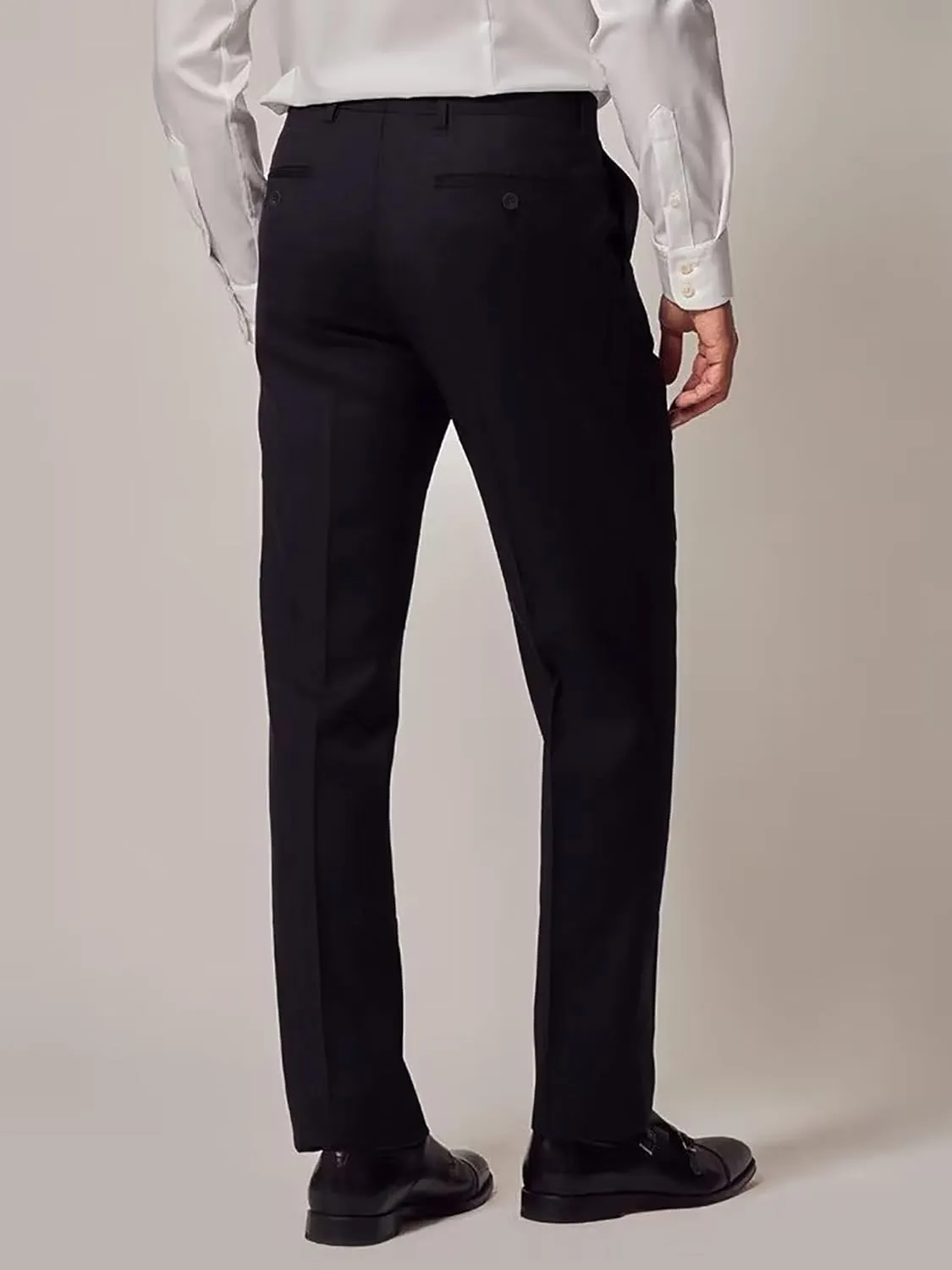Men's Dress Pants Slim Fit Flat Front Suit Pant for Men Hidden Expandable Waist Suit Trousers Casual Suit Slacks