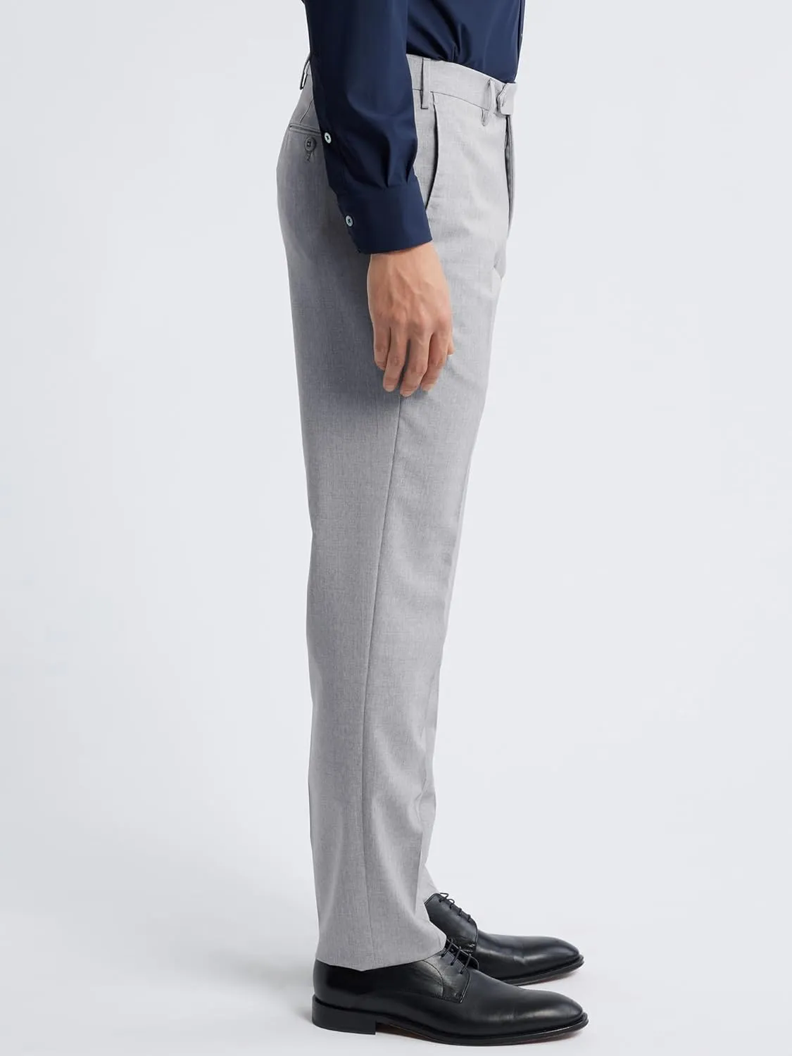 Men's Dress Pants Slim Fit Flat Front Suit Pant for Men Hidden Expandable Waist Suit Trousers Casual Suit Slacks