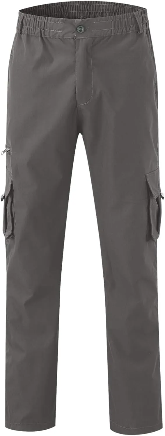 Mens Fashion Joggers Sweatpants Multi Woven Pocket Foot Rope Solid Pants Street Cargo Yoga Athletic Lounge Trousers