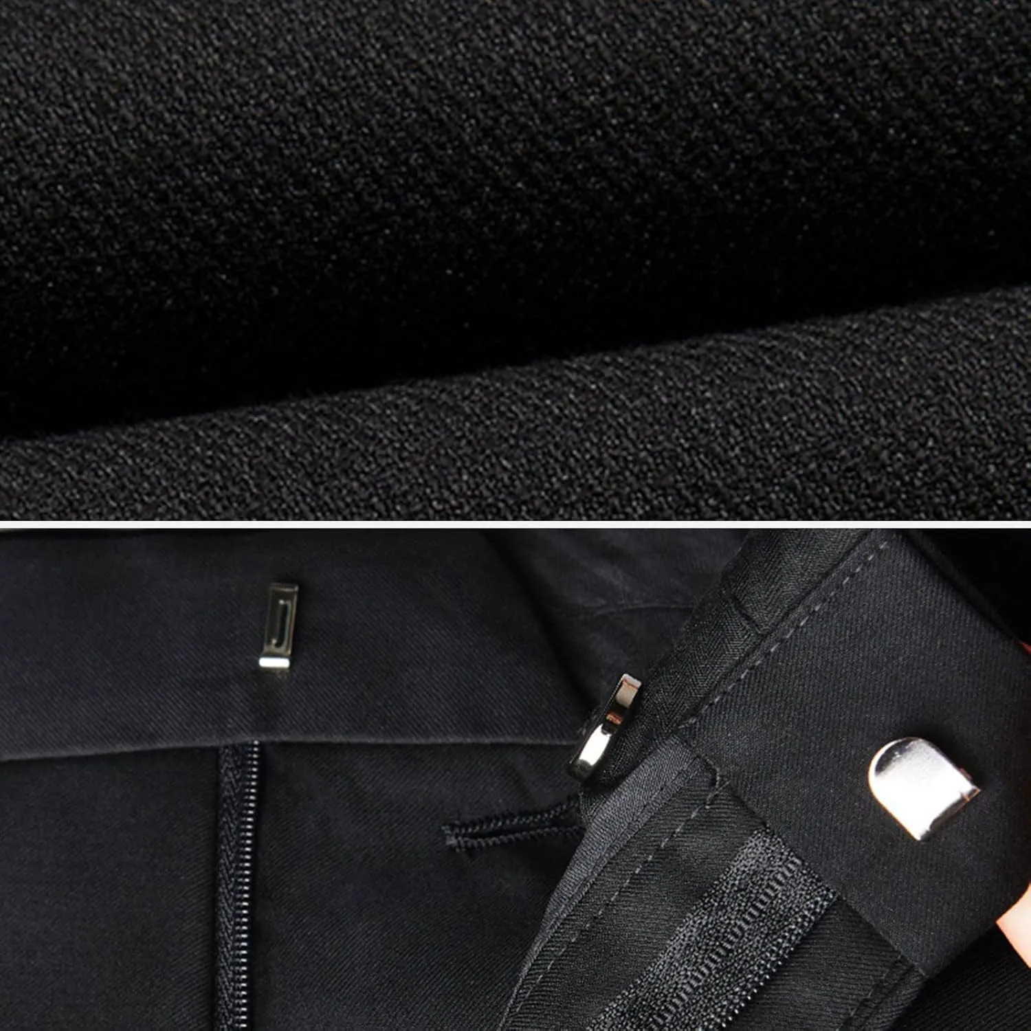 Men's Formal Trousers, Plus Size Stretch High Waist Casual Business Office Work Smart Straight Leg Fat Men Suit Pants Comfort Loose,8XL,Black