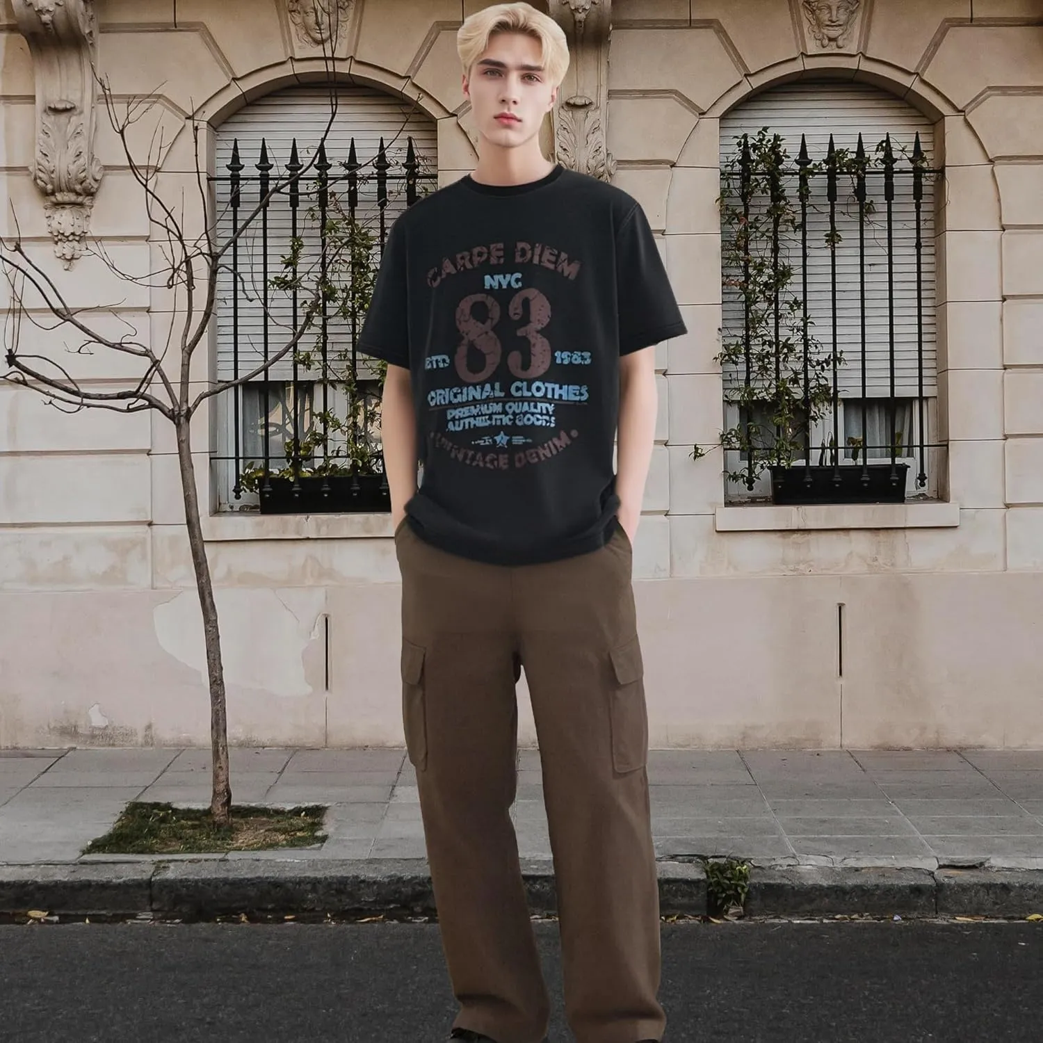 Mens Graphic T Shirts Vintage Baggy Tees Heavy Cotton Acid Wash Tshirt Letter Print Summer Casual Tee Top