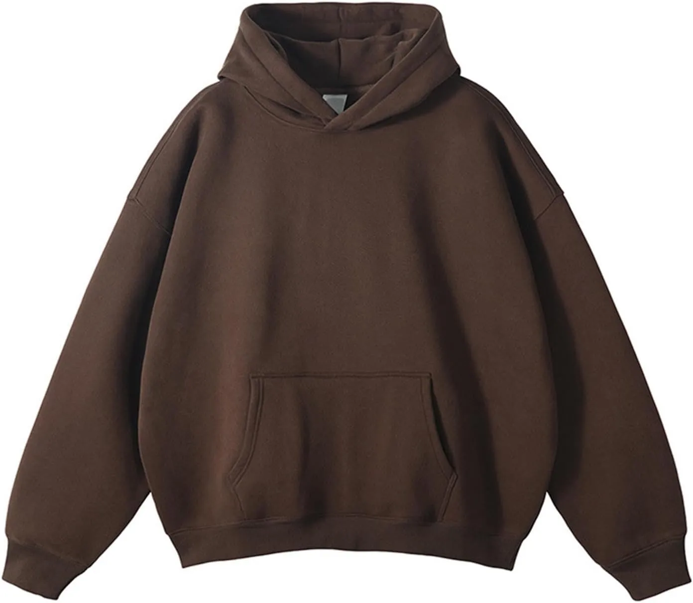 Men's Hooded Sweatshirts Long Sleeve Casual Basic Cropped Hoodie Fleece Lined Pullover Shirts Tops with Pocket