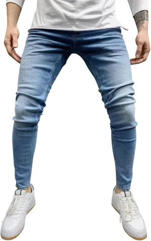 Men's Jeans Slim Fit Stretch Jeans Ripped Skinny Jeans for Men, Distressed Straight Leg Fashion Comfort Flex Waist Pants
