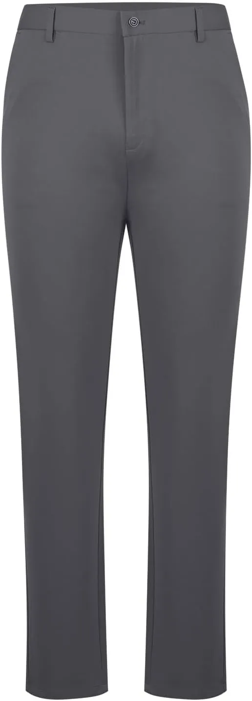 Men's Lightweight Dress Pants Flat Front Slim Fit Business Work Pant Casual Straight Leg Suit Trousers with Pockets