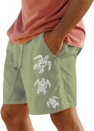 Mens Lightweight Expandable Waisted Drawstring Casual Pants Cute Shorts Summer Combat Tactical Active Beach Vacation Bermuda