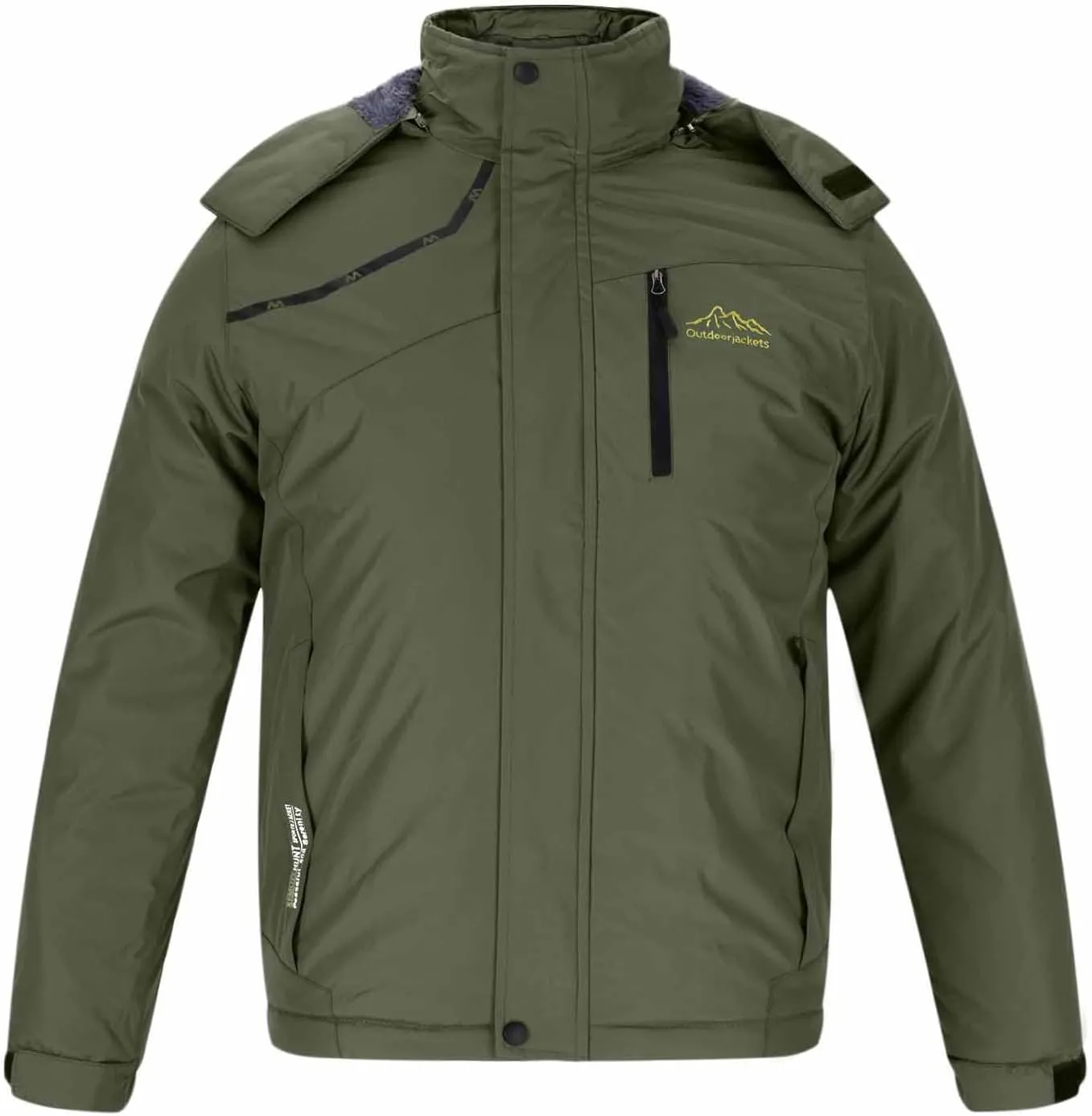 Men's Lightweight Puffer Jacket Outdoor Sports Hooded Water Resistant Puffy Winter Down Jackets for Snow Ski Travel