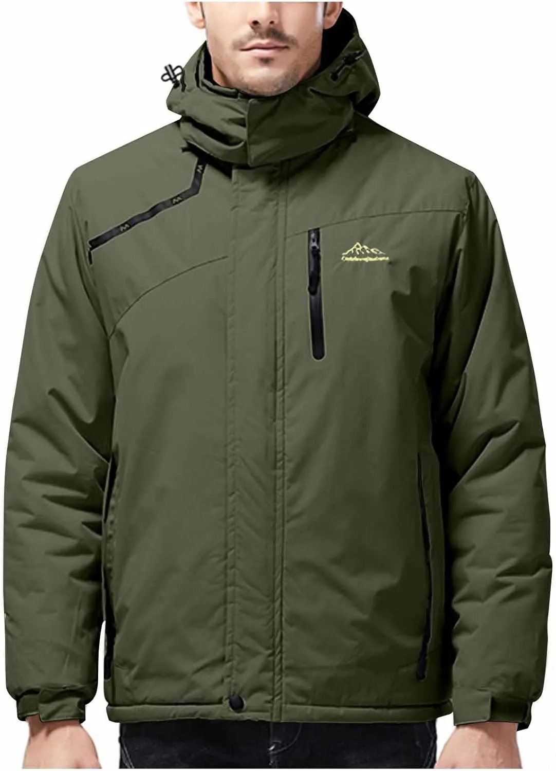 Men's Lightweight Puffer Jacket Outdoor Sports Hooded Water Resistant Puffy Winter Down Jackets for Snow Ski Travel