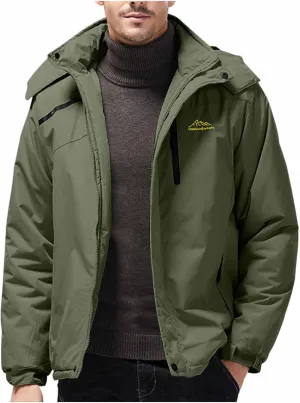 Men's Lightweight Puffer Jacket Outdoor Sports Hooded Water Resistant Puffy Winter Down Jackets for Snow Ski Travel